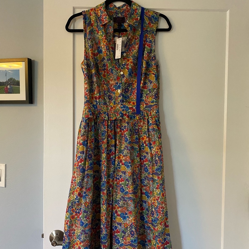 J. Crew size 4 Liberty dress with removable tie
